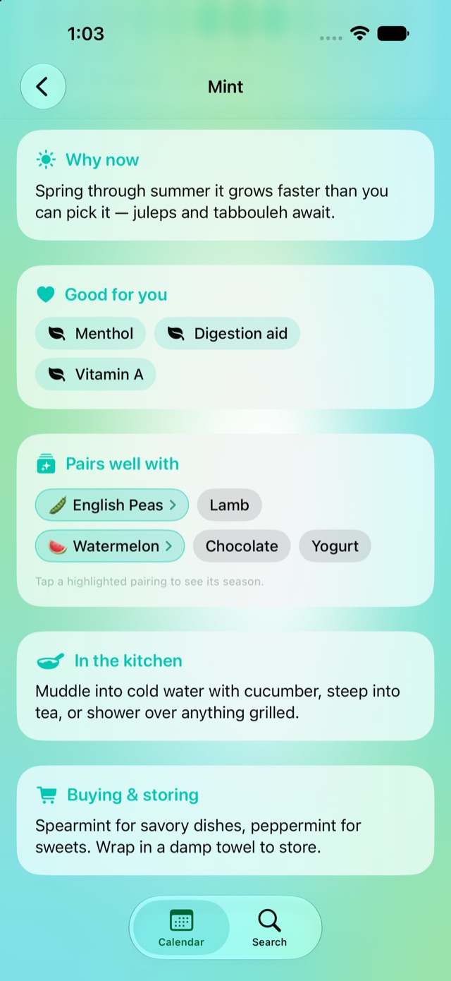 Mint pairings and kitchen tips